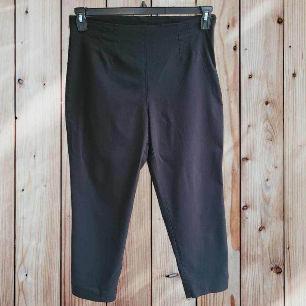 Time and Tru Womens Ankle Pants Millenium Side Zip Stretch Black Size 18